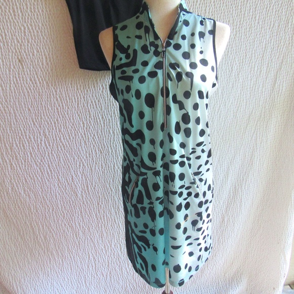 Jamie Sadock Blue Panther Print Dress size M With Shorts Liner Athletic Golf - Picture 1 of 9